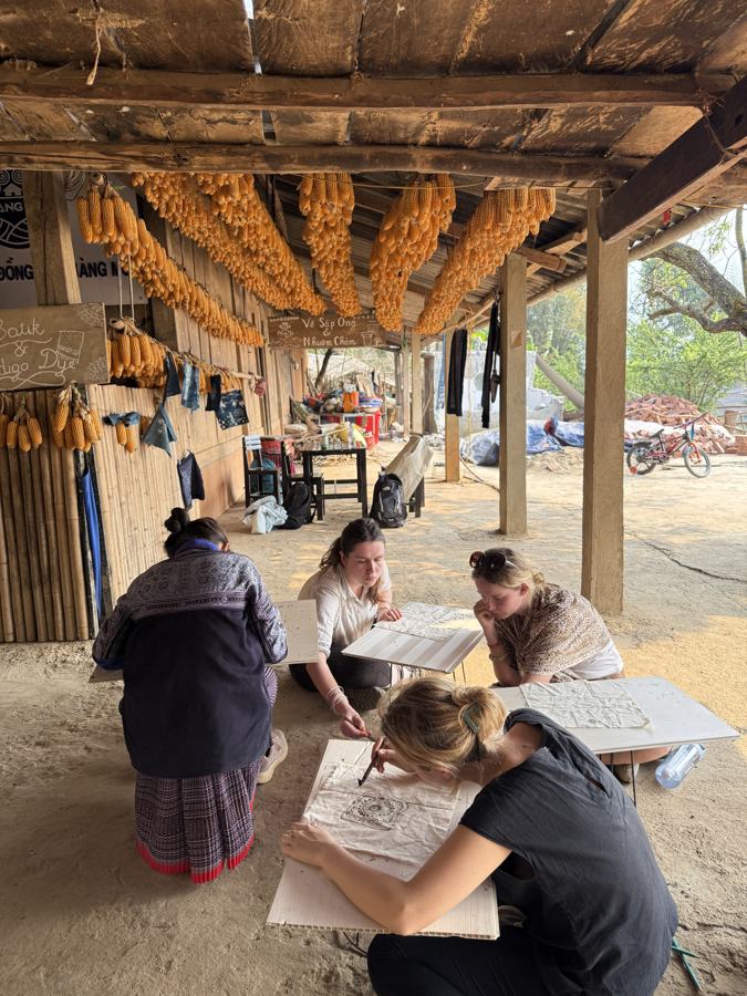 Beeswax drawing in the corn store